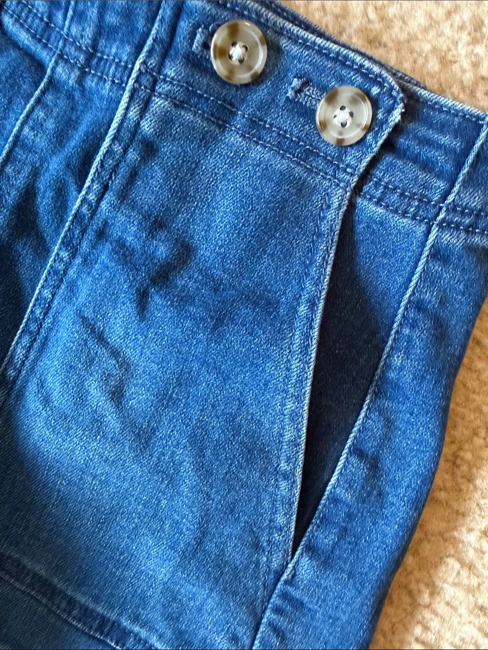 Anthropologie Pilcro Dark Blue Button-Front Denim Shorts - Picture 4 of 6